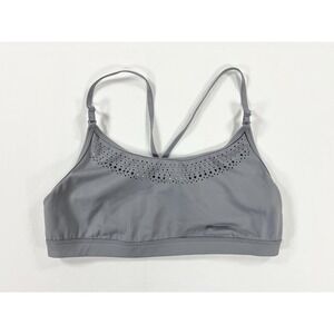Victoria Secret Sport Laser-Cut Pattern Criss Cross Racerback Sports Bra Gray L